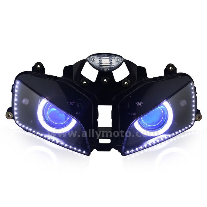 040 Headlight Angel Eye Hid Honda Cbr600Rr 2003 2004 2005 2006 Motorbike Lighting Lamp